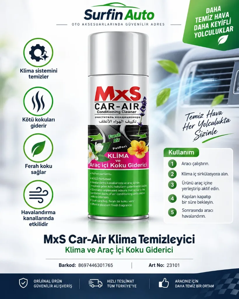 MxS Car-Air Klima Temizleyici Klima ve Araç İçi Koku Giderici 23101