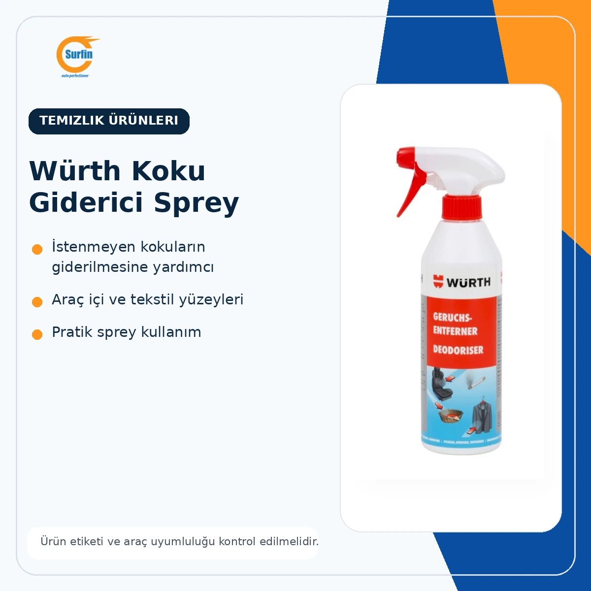Würth Koku Giderici Sprey 500 ml ürün görseli